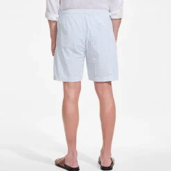Classic Fit Seersucker-Shorts mit Dehnbund für Herren