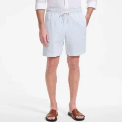 Classic Fit Seersucker-Shorts mit Dehnbund für Herren
