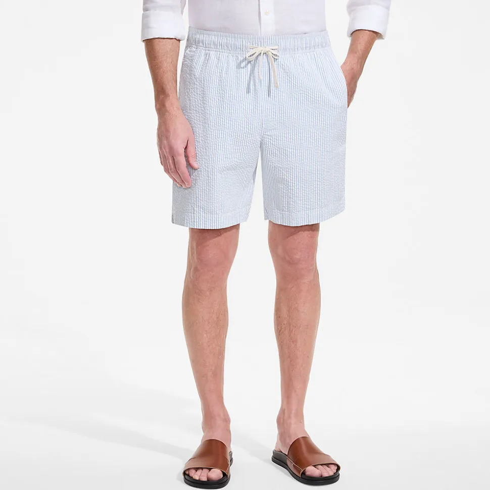 Classic Fit Seersucker-Shorts mit Dehnbund für Herren