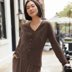 Crinkle-Cardigan für Damen