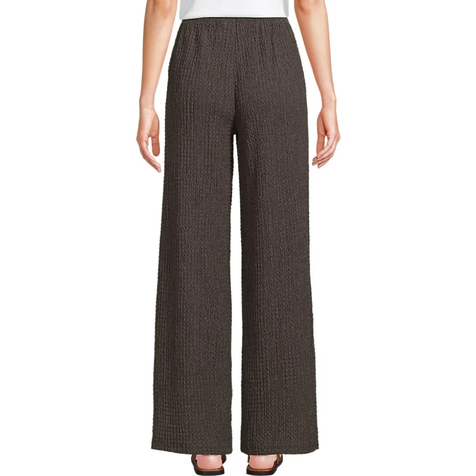 Crinkle-Jerseyhose mit weitem Bein für Damen