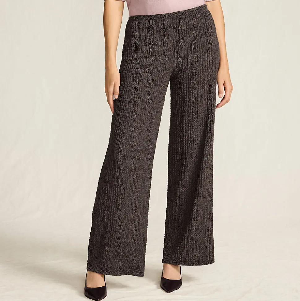 Crinkle-Jerseyhose mit weitem Bein für Damen