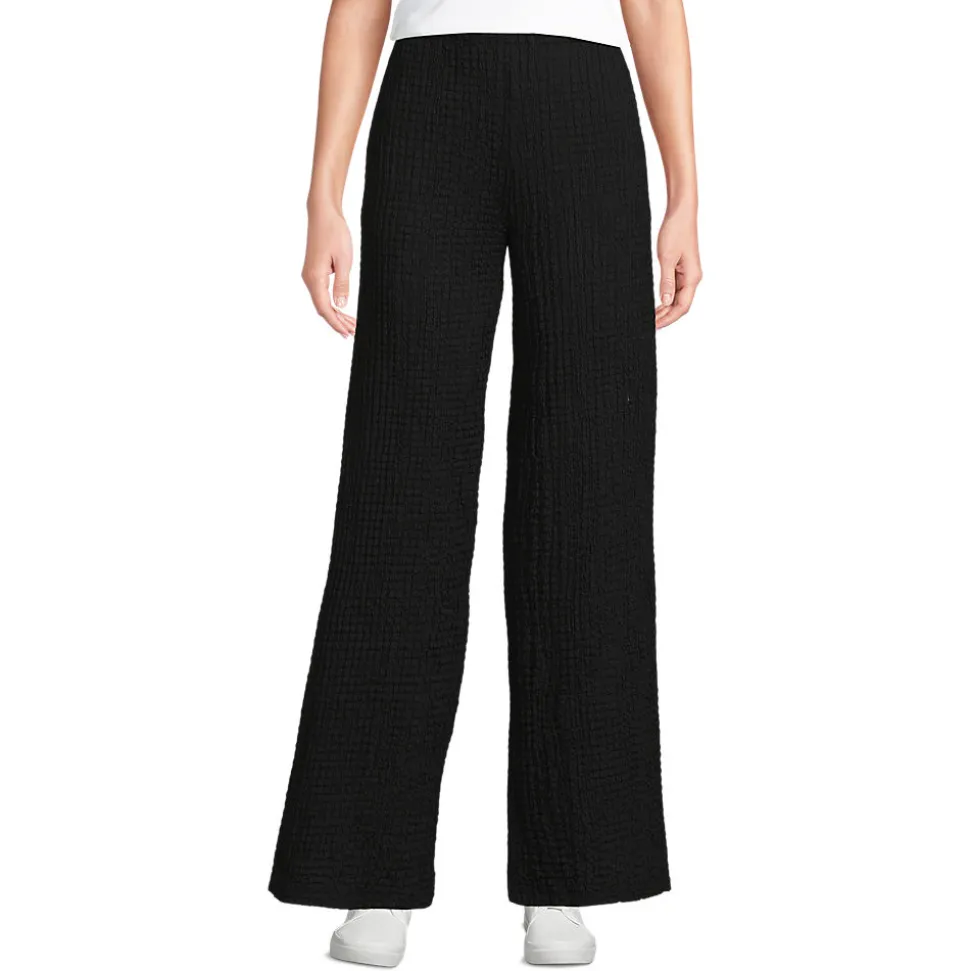 Crinkle-Jerseyhose mit weitem Bein für Damen