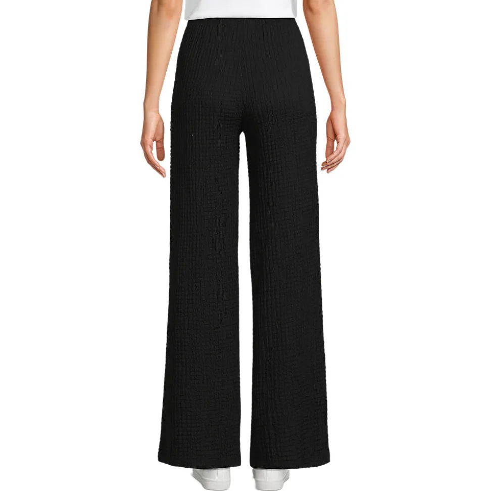 Crinkle-Jerseyhose mit weitem Bein für Damen