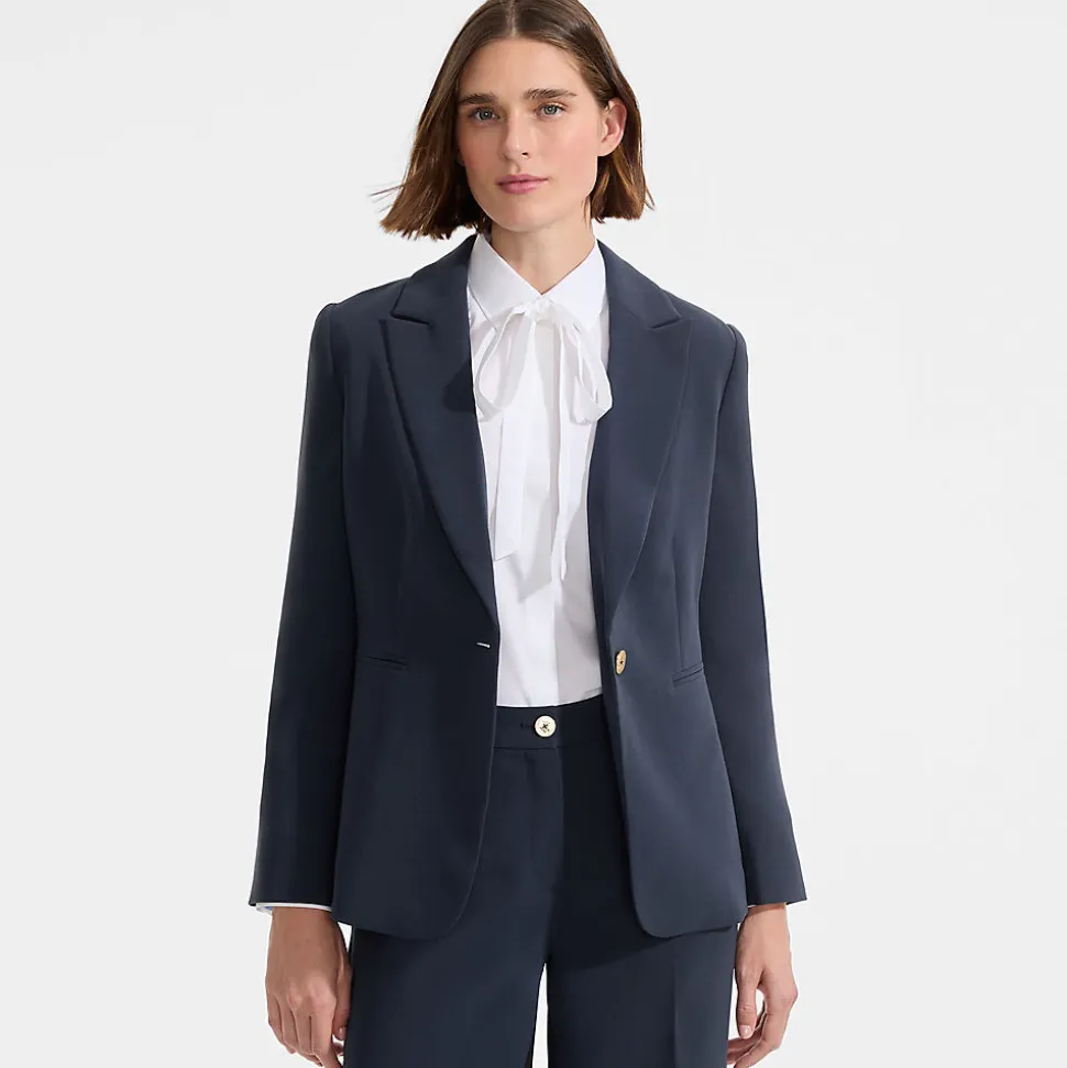 Crêpe-Blazer für Damen