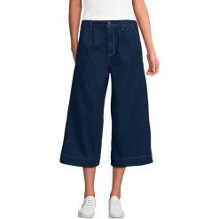 Culotte-Jeans mit Bundfalten Mid Waist für Damen