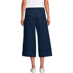 Culotte-Jeans mit Bundfalten Mid Waist für Damen