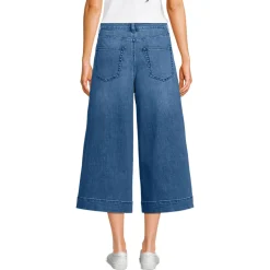 Culotte-Jeans mit Bundfalten Mid Waist für Damen