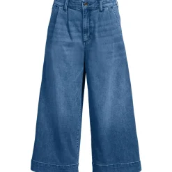 Culotte-Jeans mit Bundfalten Mid Waist für Damen