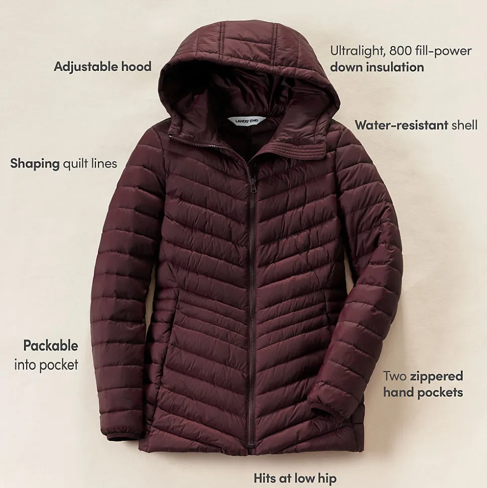 Daunenjacke WANDERWEIGHT Verstaubar Ultraleicht mit Kapuze für Damen