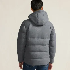 Daunen-Kapuzenjacke in Woll-Optik für Herren