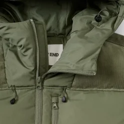 Daunen-Kapuzenjacke mit Cord-Besatz für Herren