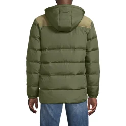 Daunen-Kapuzenjacke mit Cord-Besatz für Herren