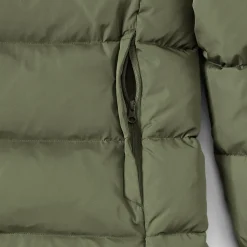 Daunen-Kapuzenjacke mit Cord-Besatz für Herren