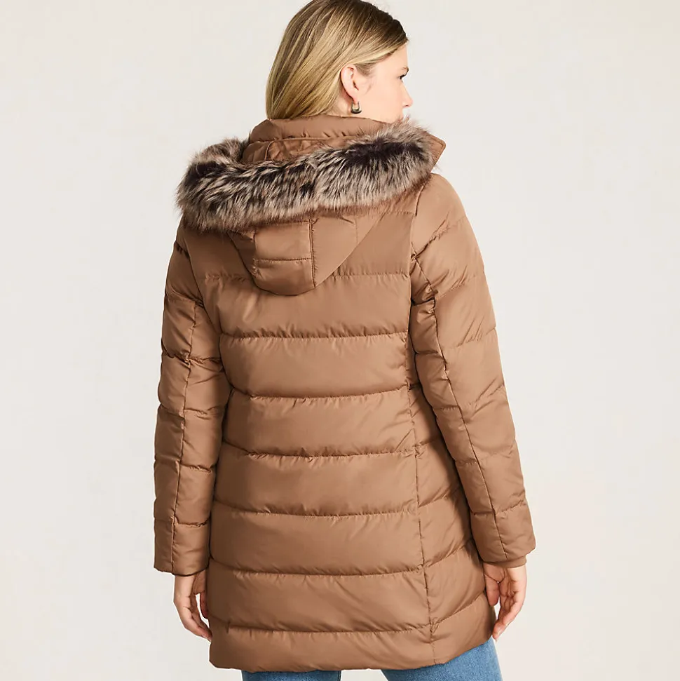Daunenmantel mit Kapuze für Damen