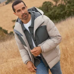 Daunen-Steppjacke mit Kapuze für Herren