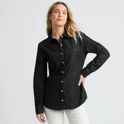 Denim-Bluse mit Stretch für Damen