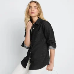 Denim-Bluse mit Stretch für Damen