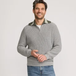 DRIFTER Pullover mit Colorblock-Kragen und Reißverschluss für Herren