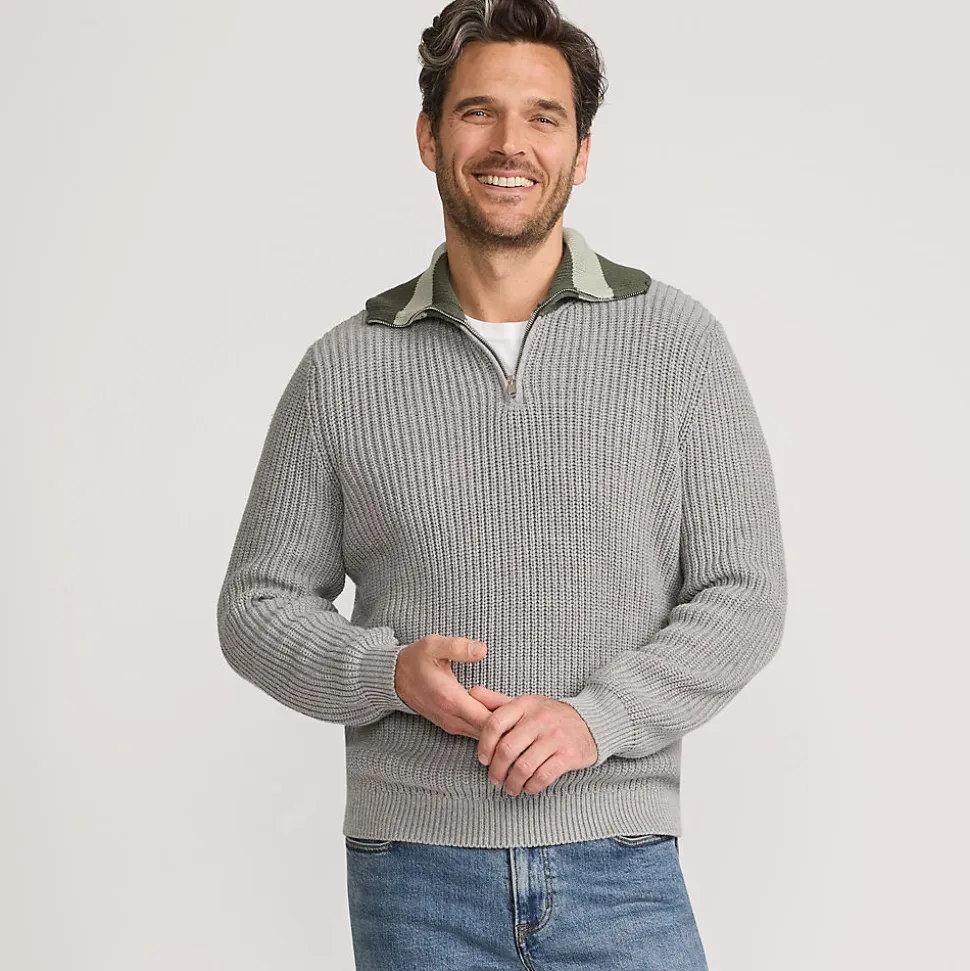 DRIFTER Pullover mit Colorblock-Kragen und Reißverschluss für Herren