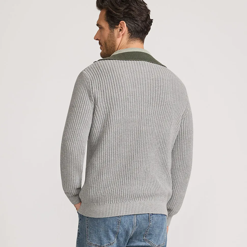 DRIFTER Pullover mit Colorblock-Kragen und Reißverschluss für Herren