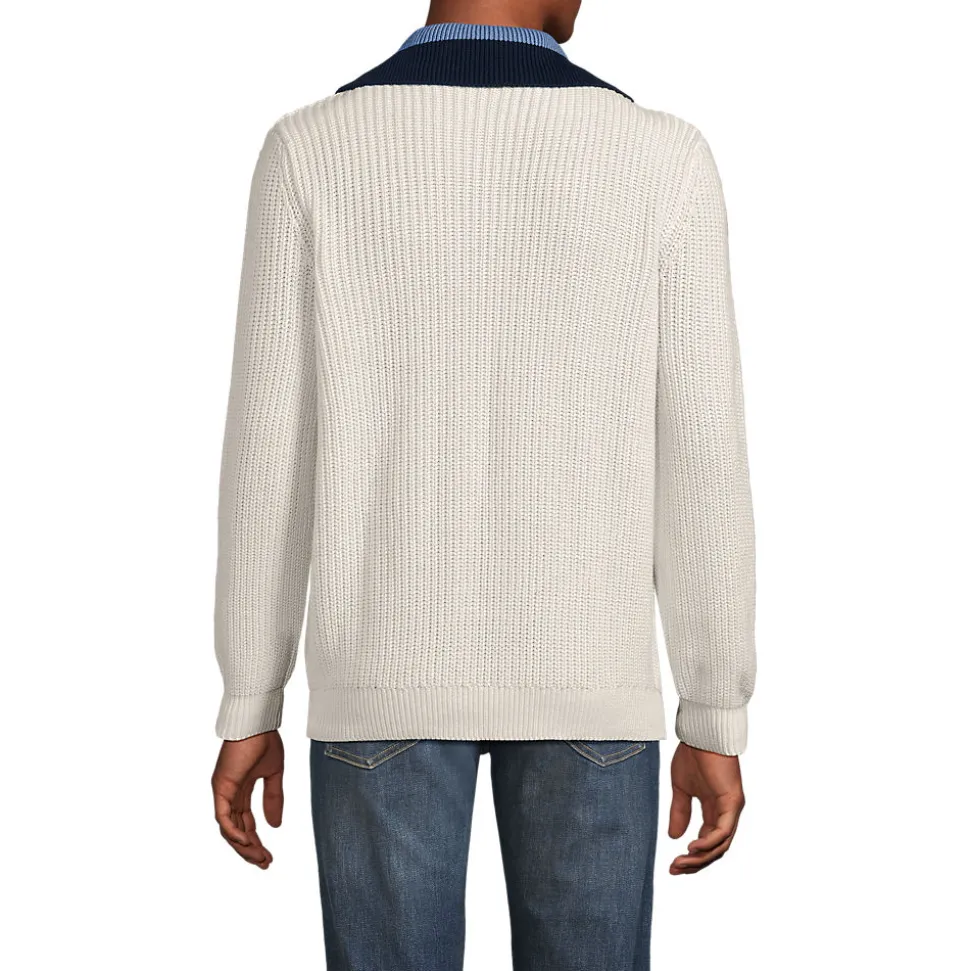 DRIFTER Pullover mit Colorblock-Kragen und Reißverschluss für Herren