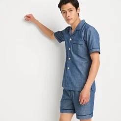 Essenzielle Popelin-Pyjamashorts für Herren