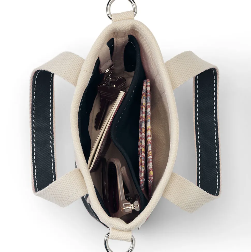 Extrakleine offene Canvas-Tasche für Damen