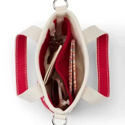 Extrakleine offene Canvas-Tasche für Damen