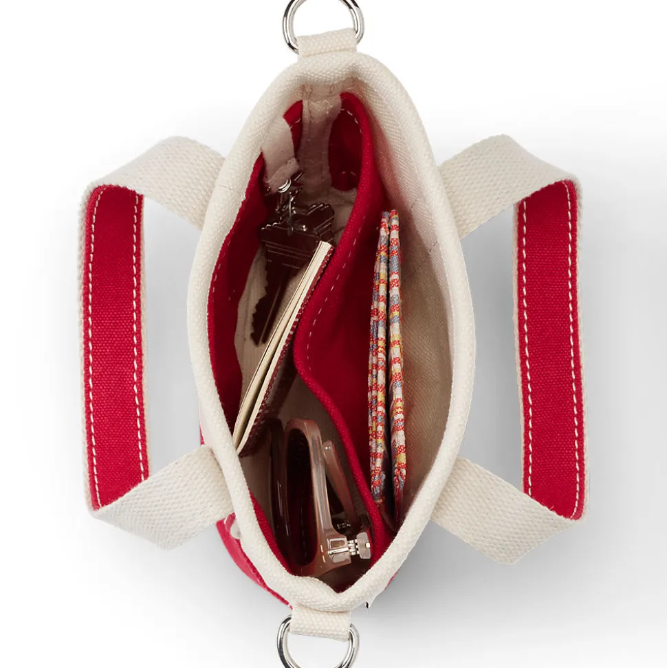 Extrakleine offene Canvas-Tasche für Damen