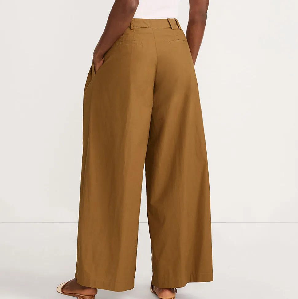 Extraweite Bundfaltenhose aus Baumwoll-Popeline für Damen