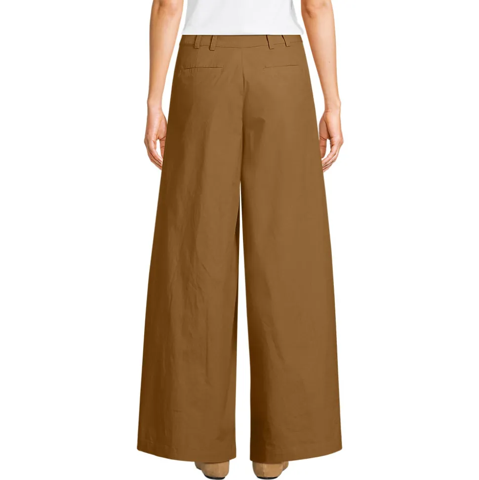 Extraweite Bundfaltenhose aus Baumwoll-Popeline für Damen