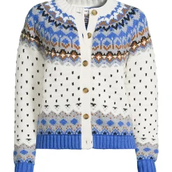 Fair Isle Cardigan aus Baumwollmix für Damen