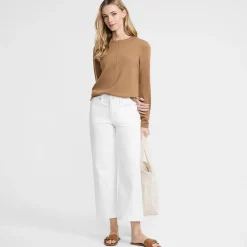 Farbige Culotte-Jeans High Waist