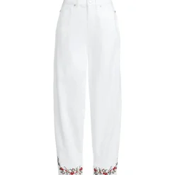 Farbige knöchellange High Waist Barrel-Jeans