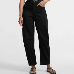 Farbige Soft Denim Relaxte Barrel-Jeans Mid Waist