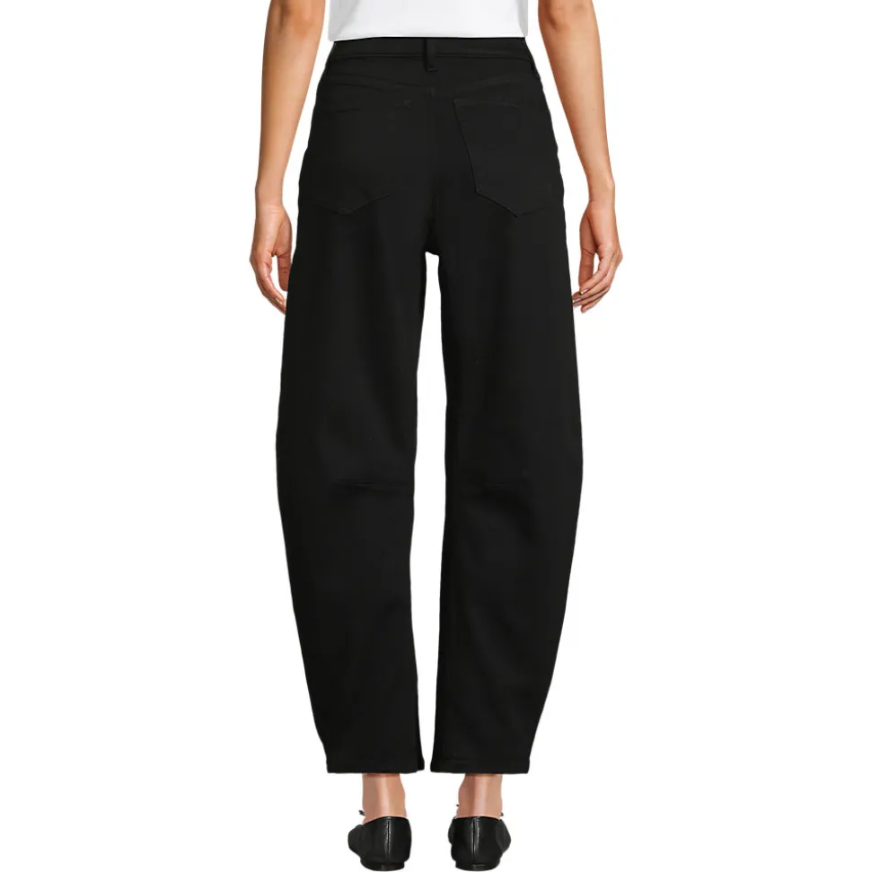 Farbige Soft Denim Relaxte Barrel-Jeans Mid Waist