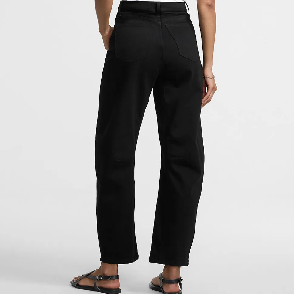 Farbige Soft Denim Relaxte Barrel-Jeans Mid Waist