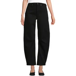 Farbige Soft Denim Relaxte Barrel-Jeans Mid Waist