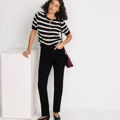 Farbige Straight Fit Jeans High Waist