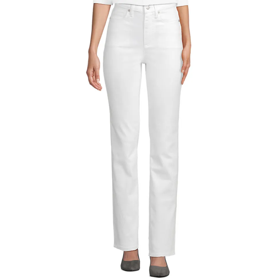 Farbige Straight Fit Jeans High Waist