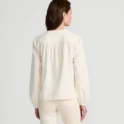Feincord-Bluse mit Raffungen für Damen