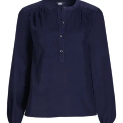 Feincord-Bluse mit Raffungen für Damen