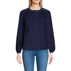 Feincord-Bluse mit Raffungen für Damen