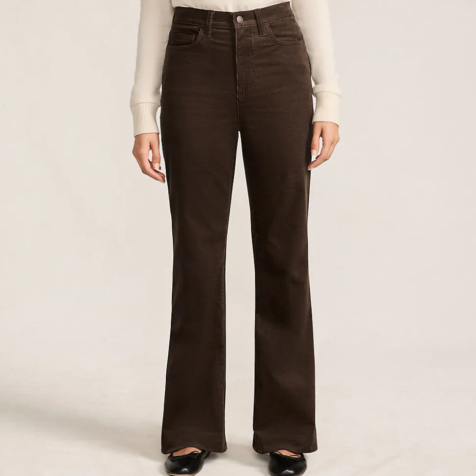 Feincord-Schlaghose High Waist für Damen