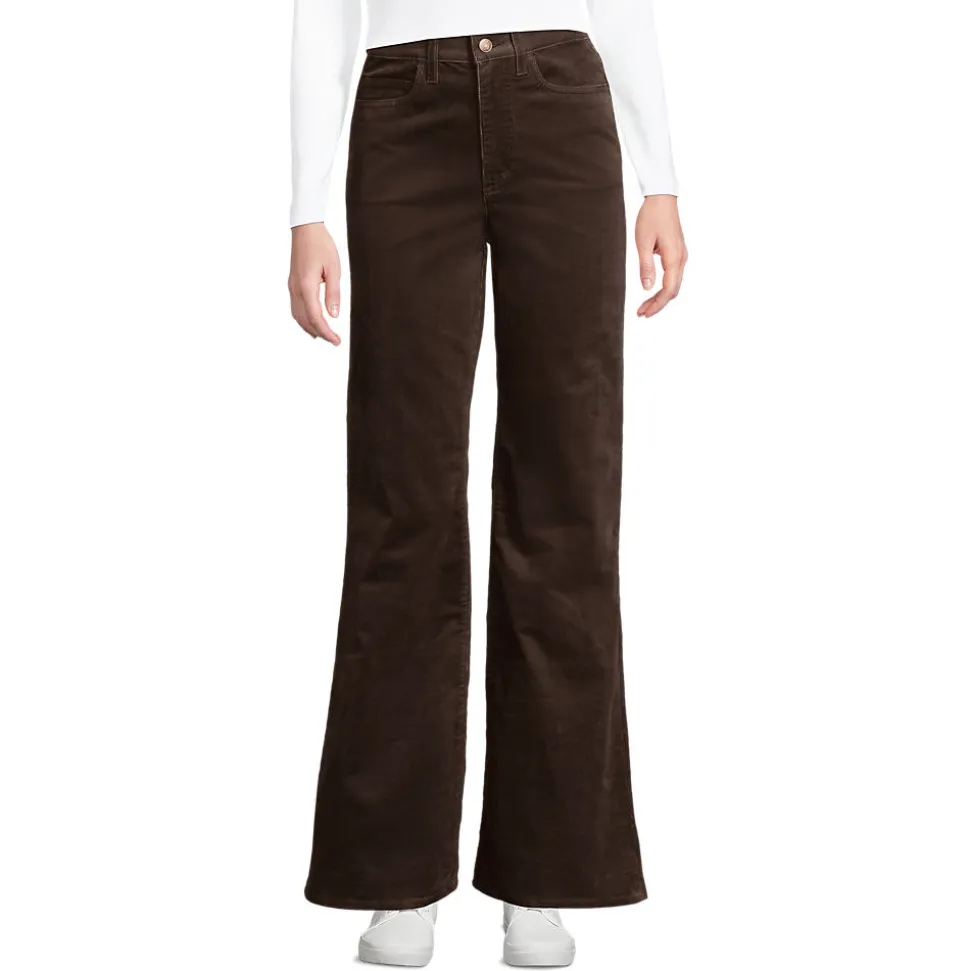 Feincord-Schlaghose High Waist für Damen