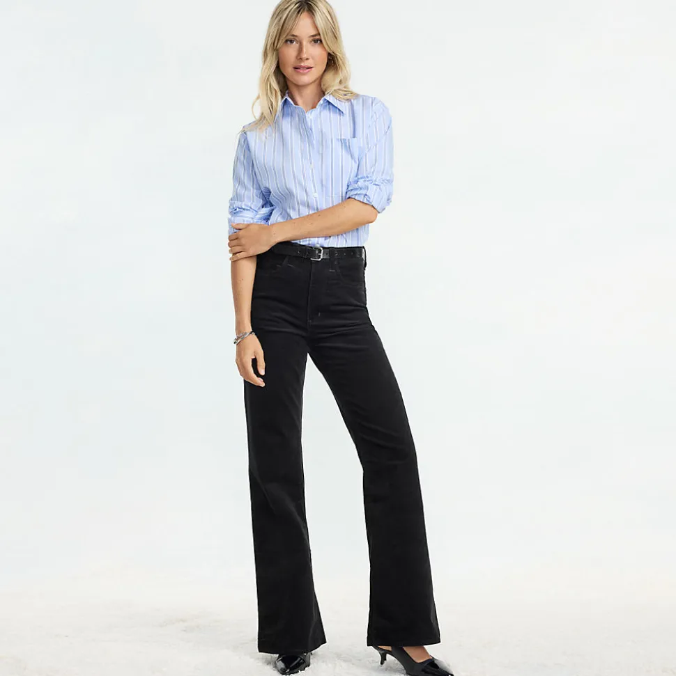 Feincord-Schlaghose High Waist für Damen