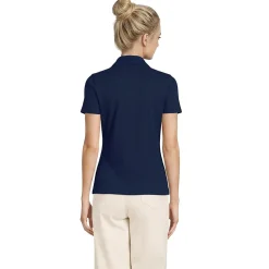 Feinripp-Poloshirt mit Lochmusterkragen