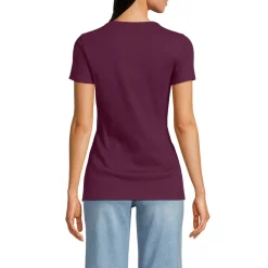 Feinripp-Shirt mit Rundhalsausschnitt und kurzen Ärmeln für Damen