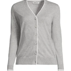 Feinstrick-Baumwollcardigan mit unterlegtem Ausschnitt